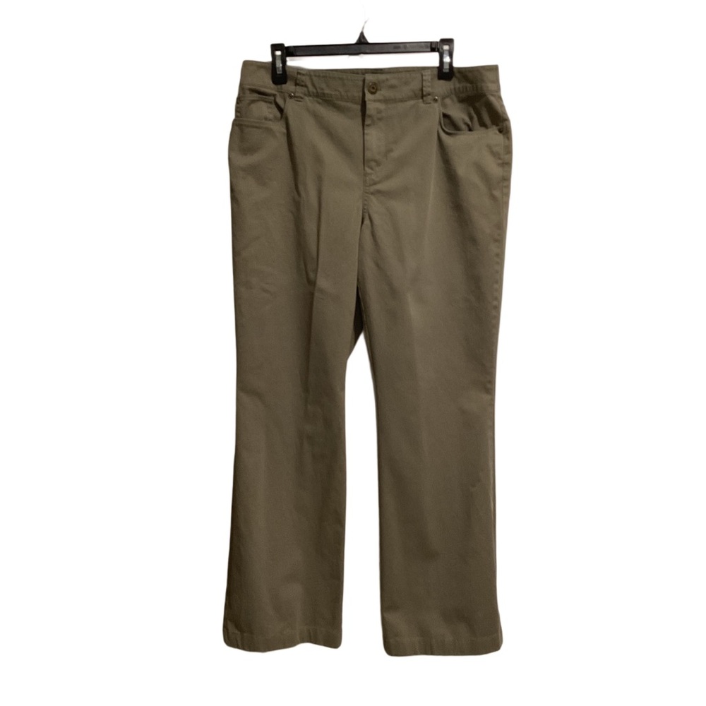 Chico’s‎ Cropped Chino Pants High Rise Straight Olive Green